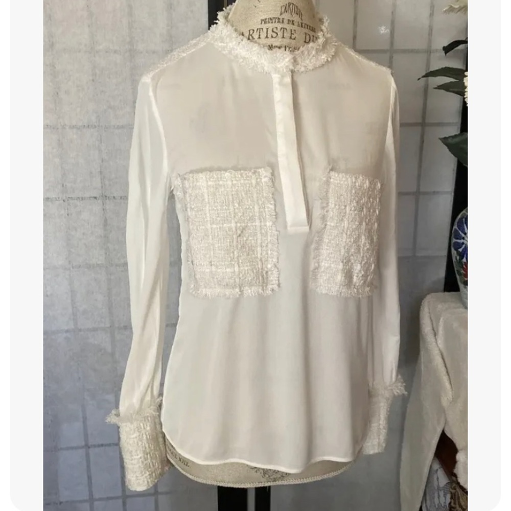 Zara Jr Women S Crepe & Mixed Media Lovely Blouse